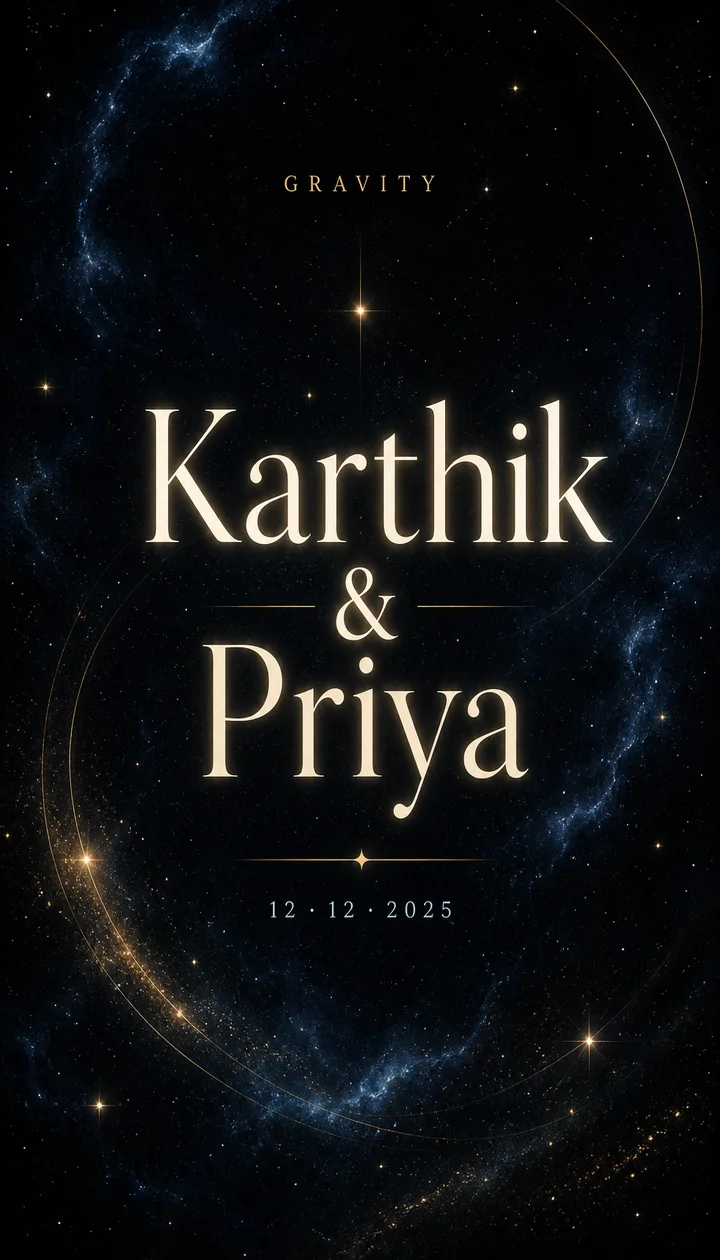 Gravity wedding invitation preview